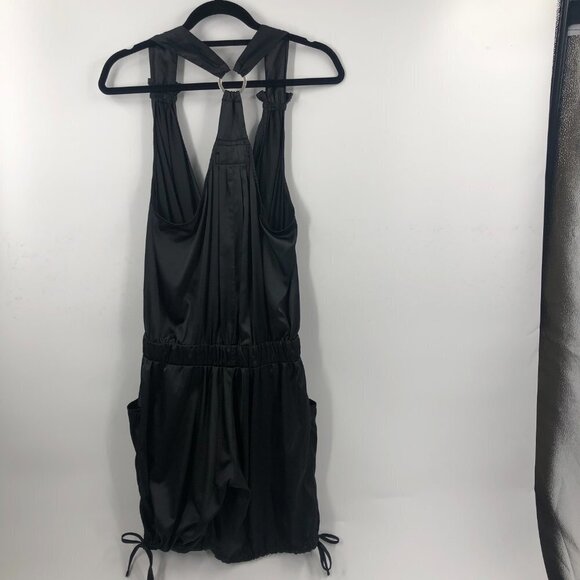 ✅ BEULAH BLACK ROMPER WITH RING DETAIL SIZE MEDIUM POCKETS - Picture 5 of 6